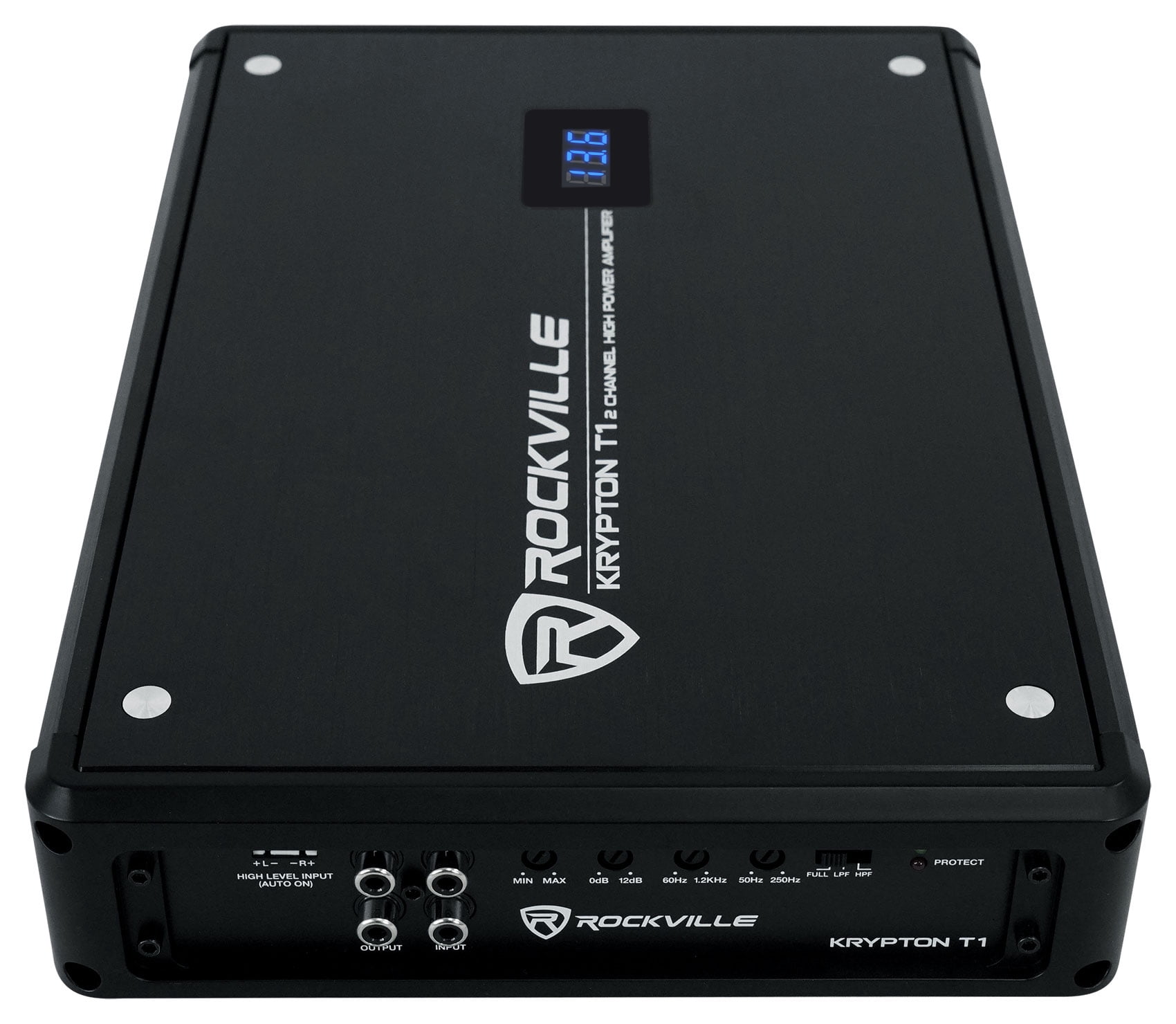 Rockville KRYPTON T1 1600 Watt 2 Channel Car Amplifier w VoltMeter+Amp Wire Kit