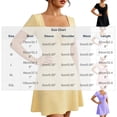 thumbnail image 3 of ClodeEU Women's Square Neck Front Tie Short Sleeve Mini Dress,Casual Slim Waist Flared A Line Sundress Purple,Women's Plus S, 3 of 6