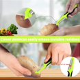 thumbnail image 4 of Pelador de patatas (verde) de 2 piezas, vegetales giratorios de acero inoxidable, 4 of 5