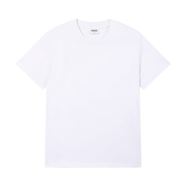 240g double-yarn pure cotton round neck short-sleeved t-shirt, unisex summer solid color casual base layer top.