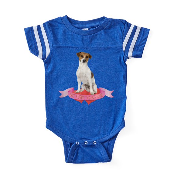 CafePress - FIN Jackrussellterrier Valentine Baby Football Bod - Cute Infant Baby Football Bodysuit