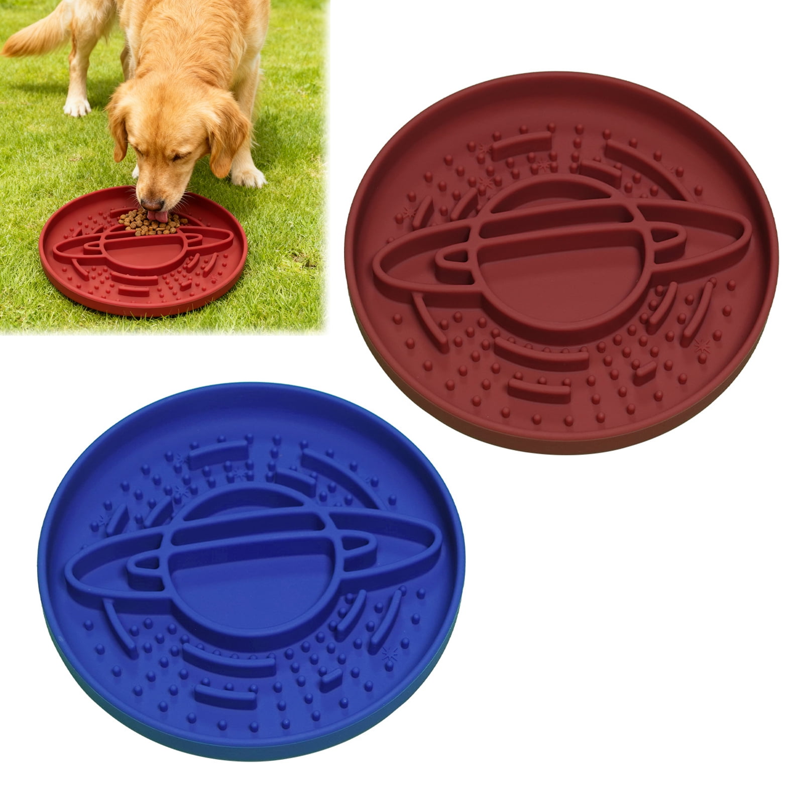 YIFAEUX Slow Feeder Dog Bowl Planet Silicone Pet Bowl Anti-Choke Dog Feeder with Non-Slip Base for Healthy Eating Bloat Prevention