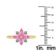 thumbnail image 4 of SZUL Women's 3/4 Carat TW Pink Topaz and Diamond Flower Ring in 10K Yellow Gold, 4 of 6