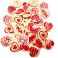 thumbnail image 3 of DPTALR 50PCS 20mm Wooden Buttons Heart Pattern 2-Holes Sewing Scrapbooking Craft DIY, 3 of 4
