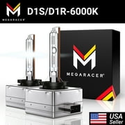 Mega Racer D1S HID Headlight Bulb Xenon High Low Beam OEM Replacement 2 PACK - 6000K Diamond White, 12V 35W 8000 Lumens