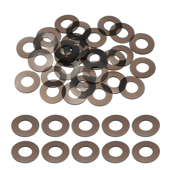 30Pcs M10 Flat Washers 10mm ID 20mm OD 1mm Thick Sealing Spacer Gasket Ring Water Hose Washers, Clear Black