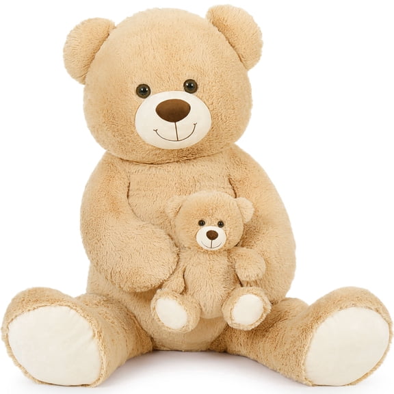 MorisMos 4.3ft Giant Teddy Bear 51inch Big Bear with One Bear Plush Toy