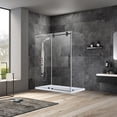 thumbnail image 3 of Vinnova Villena 60" W x 78" H Single Sliding Frameless Glass Shower Enclosure Black, 3 of 13