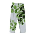 thumbnail image 5 of Bingfone Pajamas For Women,Watercolor Green Leaves Pajama Pants With Pockets-Large, 5 of 9