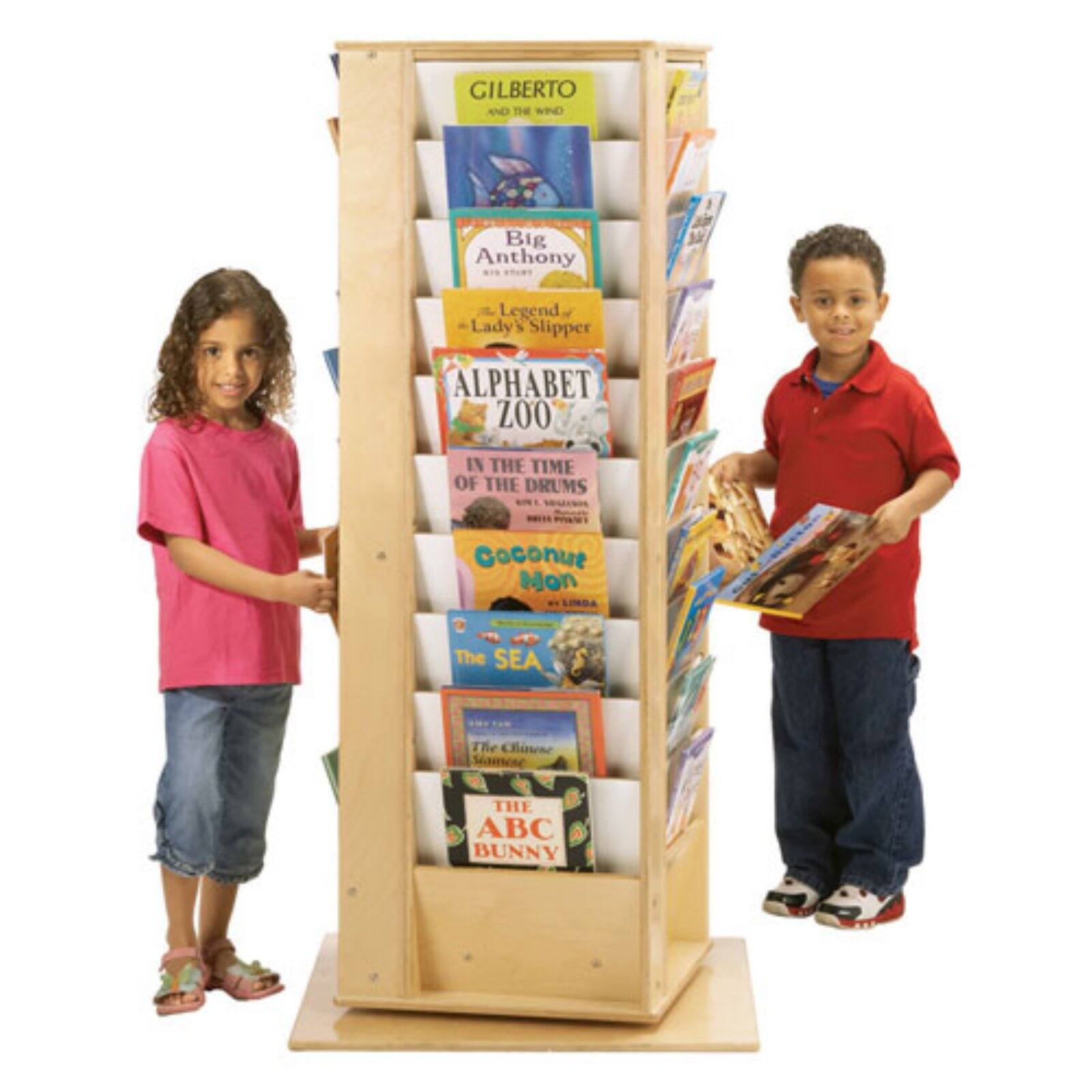 JontiCraft Revolving Literacy Tower Bookcase Large