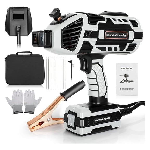 Welding Machine Handheld, 110V Portable ARC Welder Hand Held Welder with IGBT Inverter 6 Variable Current Adjustment 20-120Amp Welding Output Welding Machine for 1/16"-1/8" Welding Rod