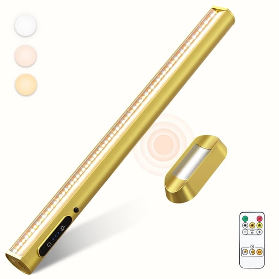 DAYBETTER LED Under Cabinet Light, 3000K/4000K/6500K, Stepless Dimmable, Brightness Memory, 360°Rotatable Magnetic, Rechargeable & Plug-In, Delay Off, 10.6in, Eye-Caring Lamp for closets, wardrobes,
