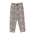 thumbnail image 6 of Uemuo Rose Mix Leopard 3 Pattern Women's Wide Leg Palazzo Lounge Pants with Pockets Light Weight Loose Comfy Casual Pajama Pants-Small, 6 of 9