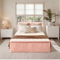 thumbnail image 3 of Ovios Full Size All-in-One Floor Bed in a Box, 16.7" Upholstered Compressed Foam Mattress with Headboard, No Assembly Required, Pink, 3 of 8