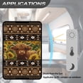 thumbnail image 5 of Psesaysky RV Door Window Shade Cover - RV Blackout Window Cover with UV Protection and Privacy Features (17.3x26 in) Half-Fold Design, Reflective Silver Coating, Brown Aztec Highland Cow Sunflower, 5 of 7