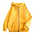 thumbnail image 5 of Inglocry Women's Zip Up Hoodies Oversized Sweatshirt 2025 Fall Winter Trendy Long Sleeve Casual Lightweight Y2K Hooded Jacket Yellow S, 5 of 6