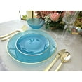 thumbnail image 5 of " OCCASIONS " 150 Piece set (25 Guests)-Wedding Plastic Plates & cutlery -Disposable Dinnerware 10'', 7'' + Gold Silverware w/double fork (Belize in Aqua & Gold), 5 of 8