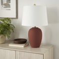 thumbnail image 1 of Maceta de cerámica con pantalla de color naranja oxidado de Lamp Nourison Home, 23 pulgadas, 1 of 6