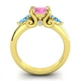 thumbnail image 4 of 2.50 Carat Round Cut Pink Sapphire & Blue Topaz Gemstone Sparkle Wedding Ring for Women Solid 18K Yellow Gold Size 10.5 by Diamond-Capitals, 4 of 8