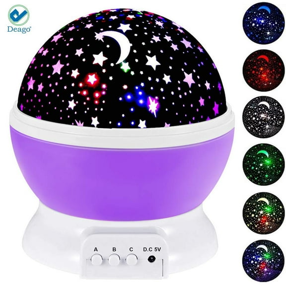 Deago Night Light Projector for Bedroom Multifunctional Star Projector Lamp for Kids Decorating Birthdays Christmas Parties and Home Detor (Purple)
