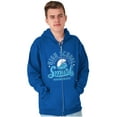thumbnail image 3 of High School Know It All Brainy Smurf Zip Up Hoodie Men's Women's Brisco Brands M, 3 of 4