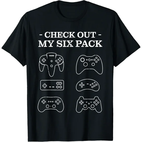 Check Out My 6 Six Pack Gamer Video Funny Gamers Gift Mens T-Shirt