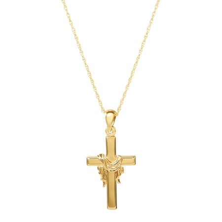 Brilliance Women's Sterling Silver 14KT Gold Plated Cross Pendant with 18-Inch Chain