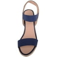 thumbnail image 2 of ABSOLUTE FOOTWEAR Womens Wedged Elasticated Strap Woven Contrast Colour Sandals - Navy - US 8, 2 of 7