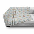 thumbnail image 3 of Minimalist Soft Flannel Fleece Throw Blanket, Childish Color Hoops Circle Shapes Baby Kids Girls Motif, Cozy Plush for Indoor and Outdoor Use, 70" x 90", Earth Yellow Turquoise, by Ambesonne, 3 of 6