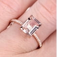 thumbnail image 4 of Morganite Engagement Ring Rose Gold Plated 925 Silver Ring Gift For Love, 4 of 5