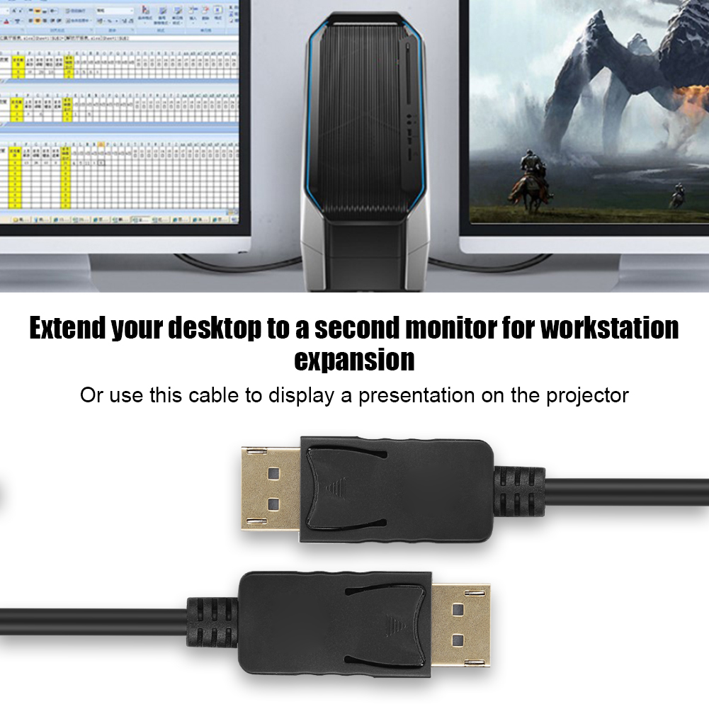 Tebru DP Male to DP Male Adapter Cable DisplayPort Connecting Line for