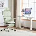 thumbnail image 5 of PUKNLY Ergonomic Office Chair with Footrest, High Back Computer Office Chair with Dynamic Lumbar Support, 2D Headrest, 4D Armrest, Sponge Seat, Mesh Home Office Desk Chair for Adults,Green, 5 of 10