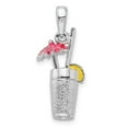 thumbnail image 4 of FJC Finejewelers 925 Sterling Silver Rhodium Plated 3D Enameled Cocktail Drink Charm 26 x 11 mm, 4 of 7