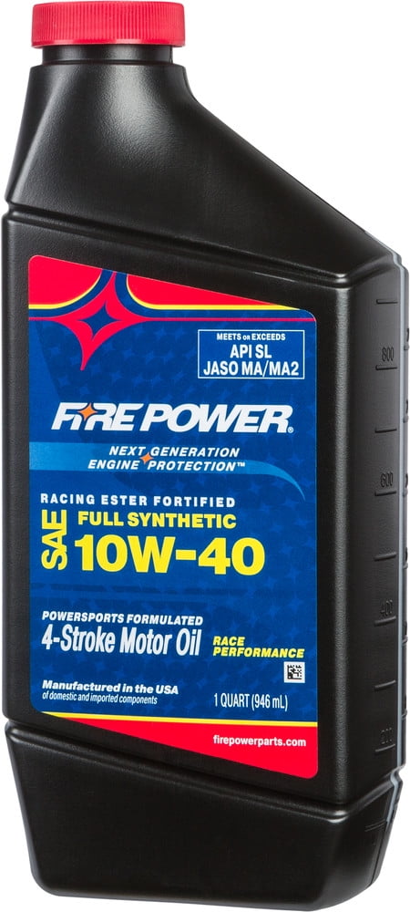 FirePower ATV UTV Motorcycle Racing Ester Fortified Full Synthetic Oil 10W40 Quart