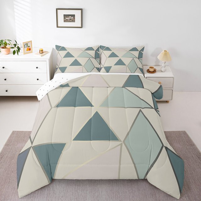 Erosebridal Ensembles de Couettes Minimalistes Format Simple, Couettes et Duvets Modernes Abstraits, Insert de Couette Réversible à Rayures Ombrées, Super Douillet Décoratif pour Chambre, 2 Pcs