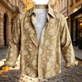 thumbnail image 5 of Men's 70s Vintage Flower Print Button Shirt Casual Relaxed Vacation Top Bohemian Resort Holiday Wear Tunic, 5 of 5