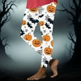 thumbnail image 2 of Women's Halloween Printed Leggings High Waisted Stretchy Yoga Pants Soft Athletic Workout Gym Tights White, 2 of 6