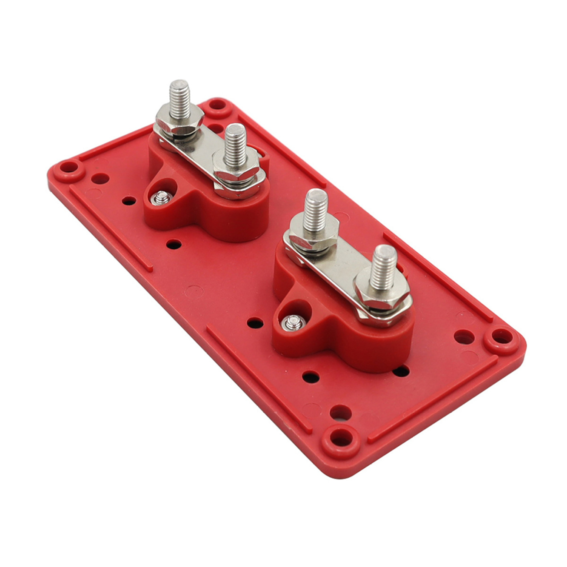 LICHENGTAI Ground Power Distribution Terminal Block Battery Bus Bar Busbar  for Automotive Auto Vehicle Marine Car Trailer RV Boat Red M6 