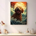 thumbnail image 2 of Spanish Water Canvas Wall Art Framed Great Wave Oil Painting Stretched and Framed Artsy Romantic Wall Paintings Girlfriend gift for Living Room Bedroom Bathroom Office Wall Décor, 2 of 4