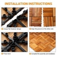 thumbnail image 4 of IVV 27 Pack Interlocking Deck Tiles, Outdoor Waterproof Patio Flooring Tiles, Premium Natural Pine Construction, for Balcony, Backyard, Indoor and Outdoor Use (Natural), 4 of 9