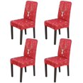thumbnail image 1 of Christmas Dining Chair Cover Set Stretch Spandex Short Dining Chair Slipcovers Removable Washable Decorative Chair Protector Seat Covers for Dining Room Home Wedding Banquet Decoration(Red, 4 Pack), 1 of 8