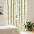 thumbnail image 2 of Ambesonne Exotic Curtains, Fresh Doodle Pineapple, Pair of 28"x95", Yellow Sea Green Black, 2 of 5