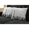thumbnail image 5 of Ambesonne Urban Throw Pillow Cover 4 Pack, Cityscape of New York, 20", White and Grey, 5 of 5