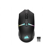 Corsair NIGHTSABRE WIRELESS RGB Gaming Mouse, hyper-fast sub-1ms SLIPSTREAM WIRELESS, 26k DPI Optical Sensor, 11 fully programmable buttons, Six-zone RGB backlighting, Black