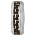 thumbnail image 2 of Men's Stainless Steel 8MM Black and Gold Carbon Fiber Wedding Band - Mens Ring, 2 of 5