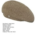 thumbnail image 6 of Pnellth Women Fall Winter Beret，Solid Color Thick Warm Soft Anti-slip Lightweight Decorative Brimless Vintage Hat Winter Cap, 6 of 7