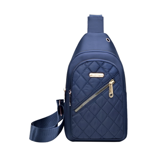Ohufall Embroidered Sling Bag Crossbody Backpack Chest Bag With Earphone Hole For Travel