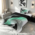 thumbnail image 2 of Manfei Turqoise Black and Gray Twin Comforter Sets, Modern Abstract Artwork, Black Reversible 2pcs, 1 Comforter and 1 Pillowcase, 2 of 6
