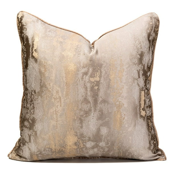 Western Fashion Throw Pillow Cover Big Metallic Brown Gold Cushion