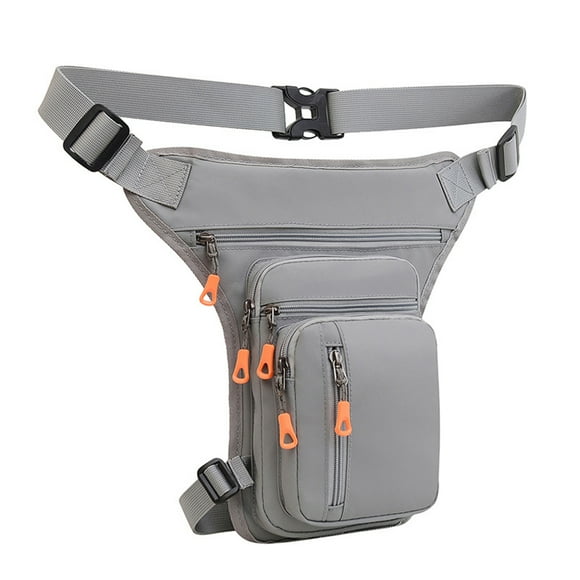 ZheElen Sac de Jambe de Moto à Bretelles Ajustables Imperméable pour Hommes en Déplacement Activités de Plein Air Sac de Taille à l'Épaule Gris